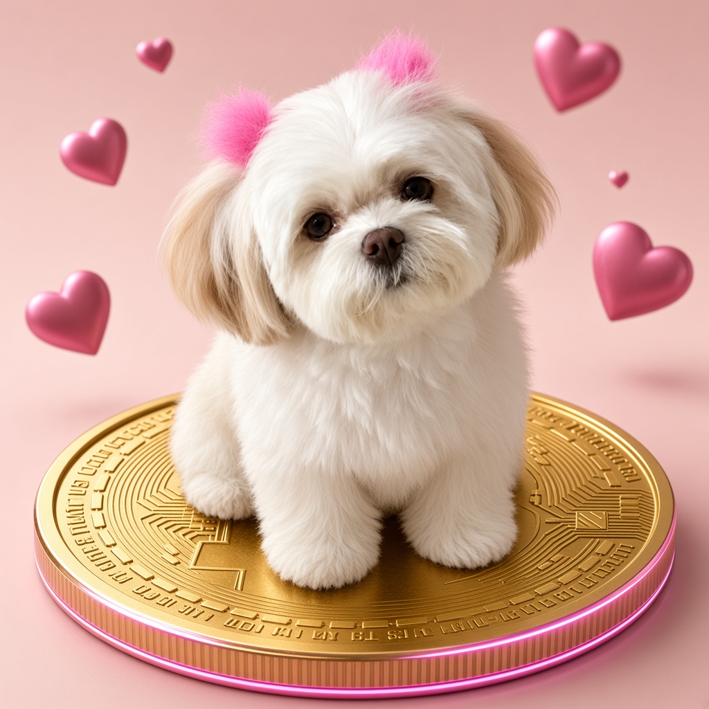 Winnie on a gold meme coin