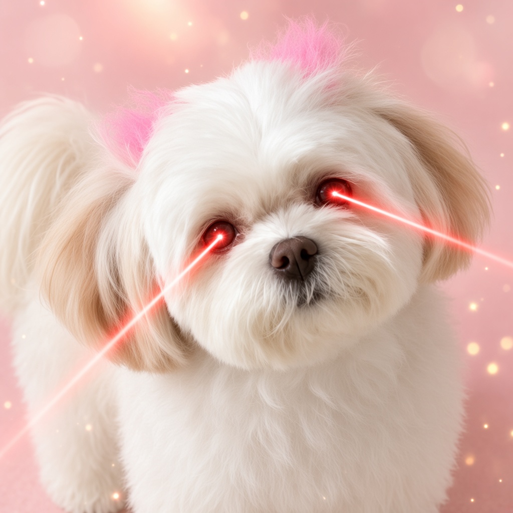 Winnie with laser eyes