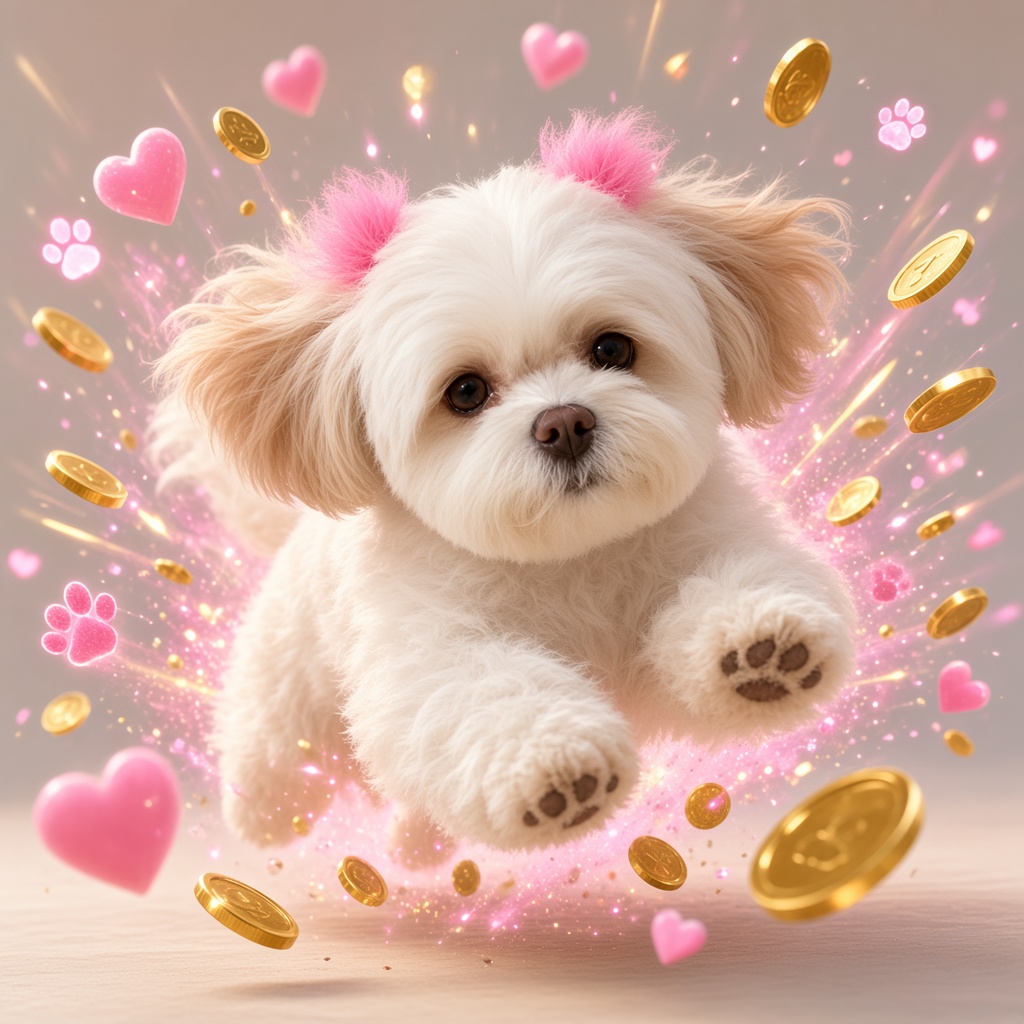 Winnie pouncing through gold coins